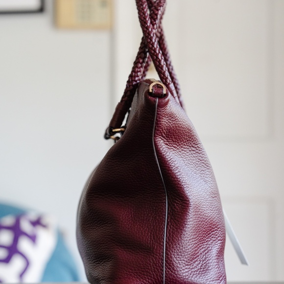 Tory Burch Taylor Leather Satchel Imperial Garnet - Picture 4 of 6